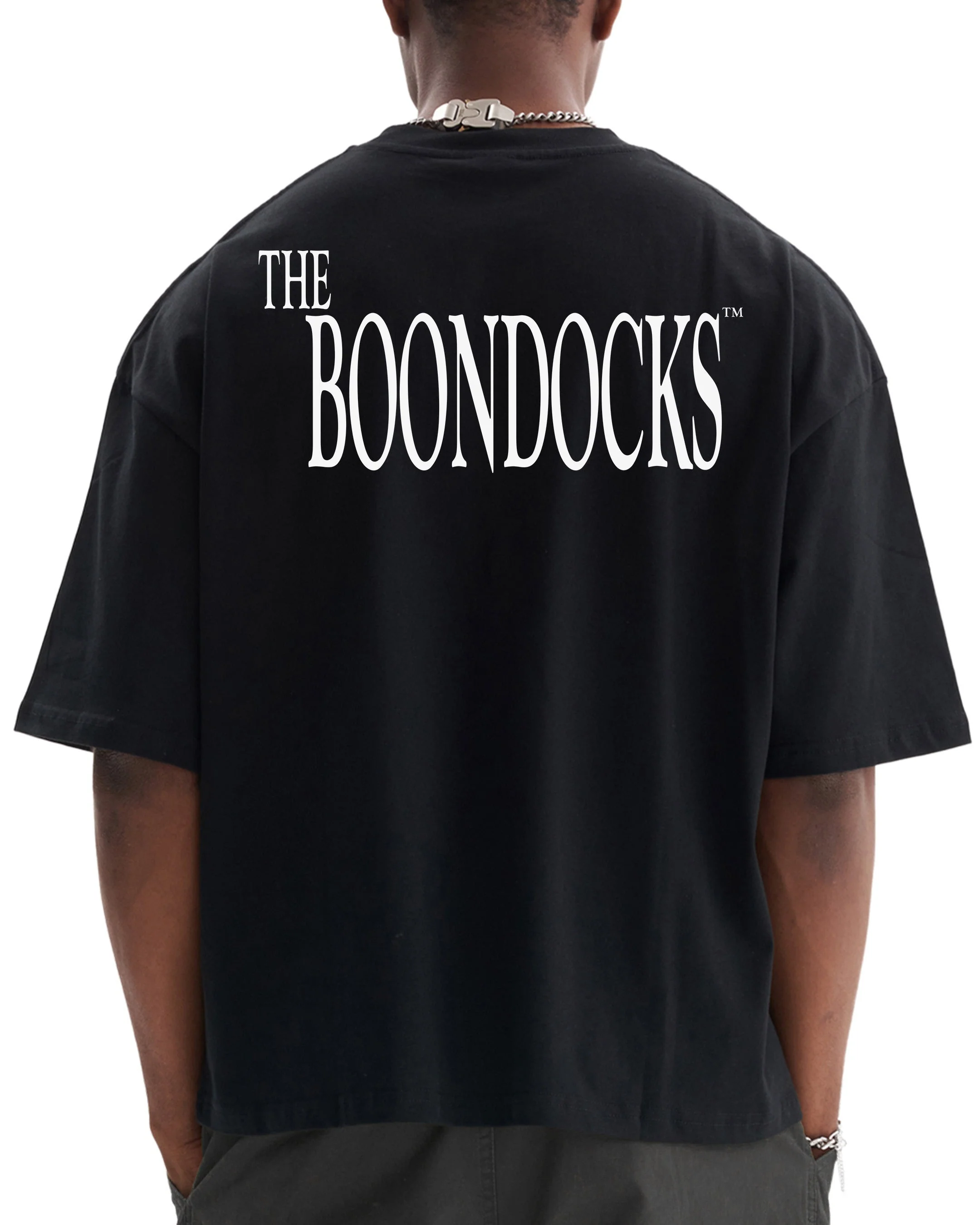 The Boondocks Straight Outta Woodcrest Cropped Black T-Shirt - Image 2