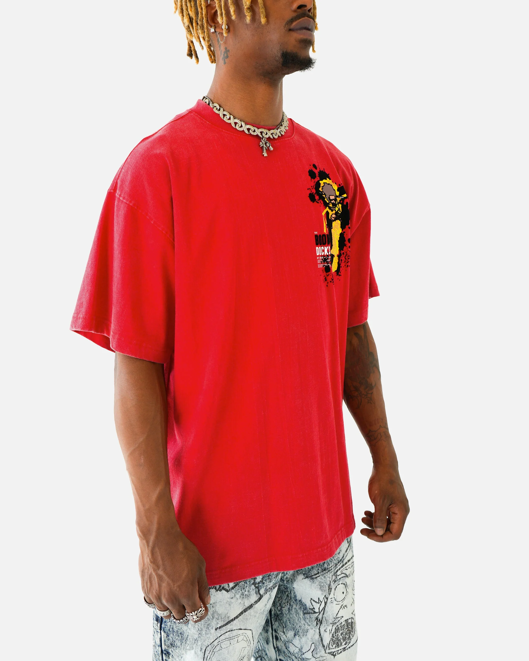 The Boondocks Sword Of Woodcrest Red Stone Wash T-Shirt - Image 5