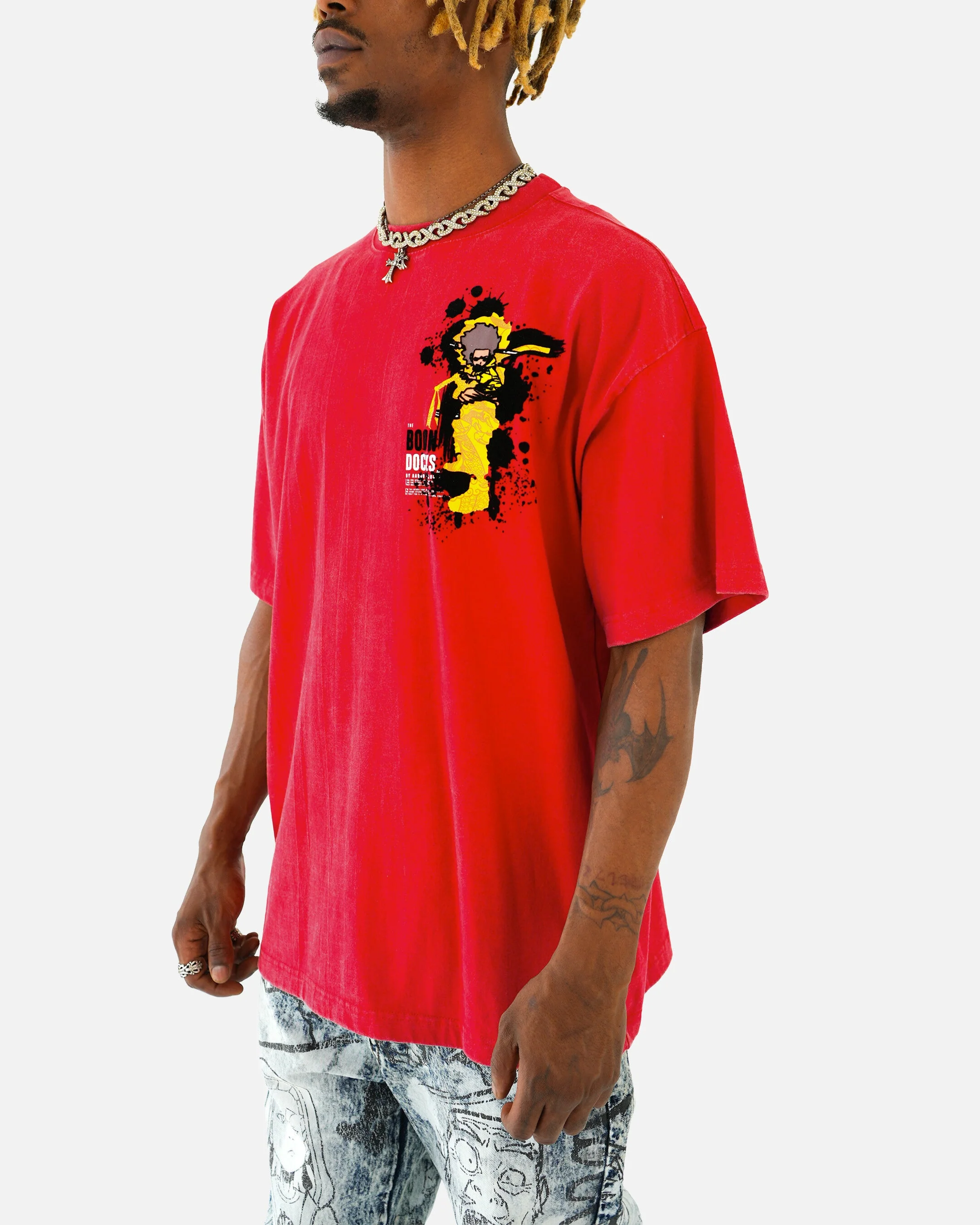 The Boondocks Sword Of Woodcrest Red Stone Wash T-Shirt - Image 7