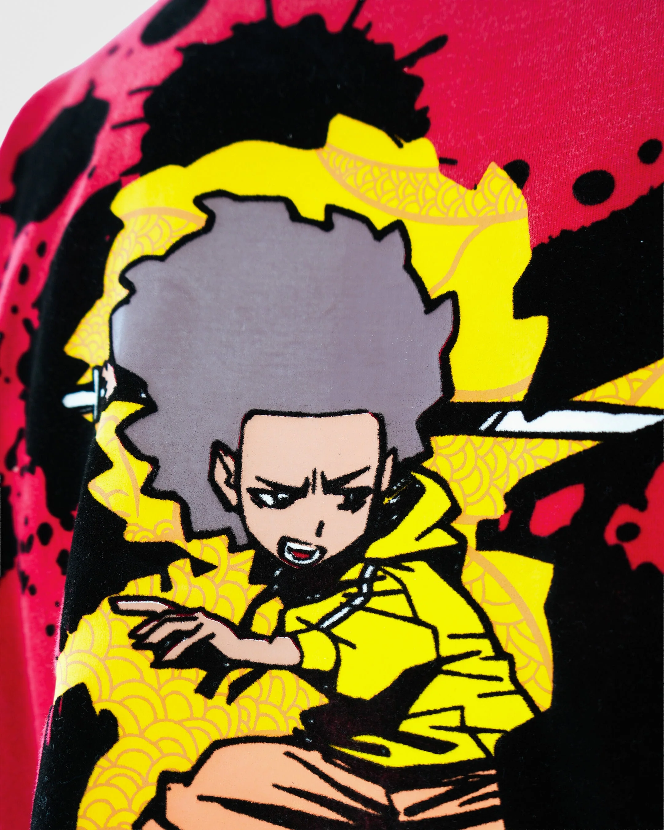 The Boondocks Sword Of Woodcrest Red Stone Wash T-Shirt - Image 8