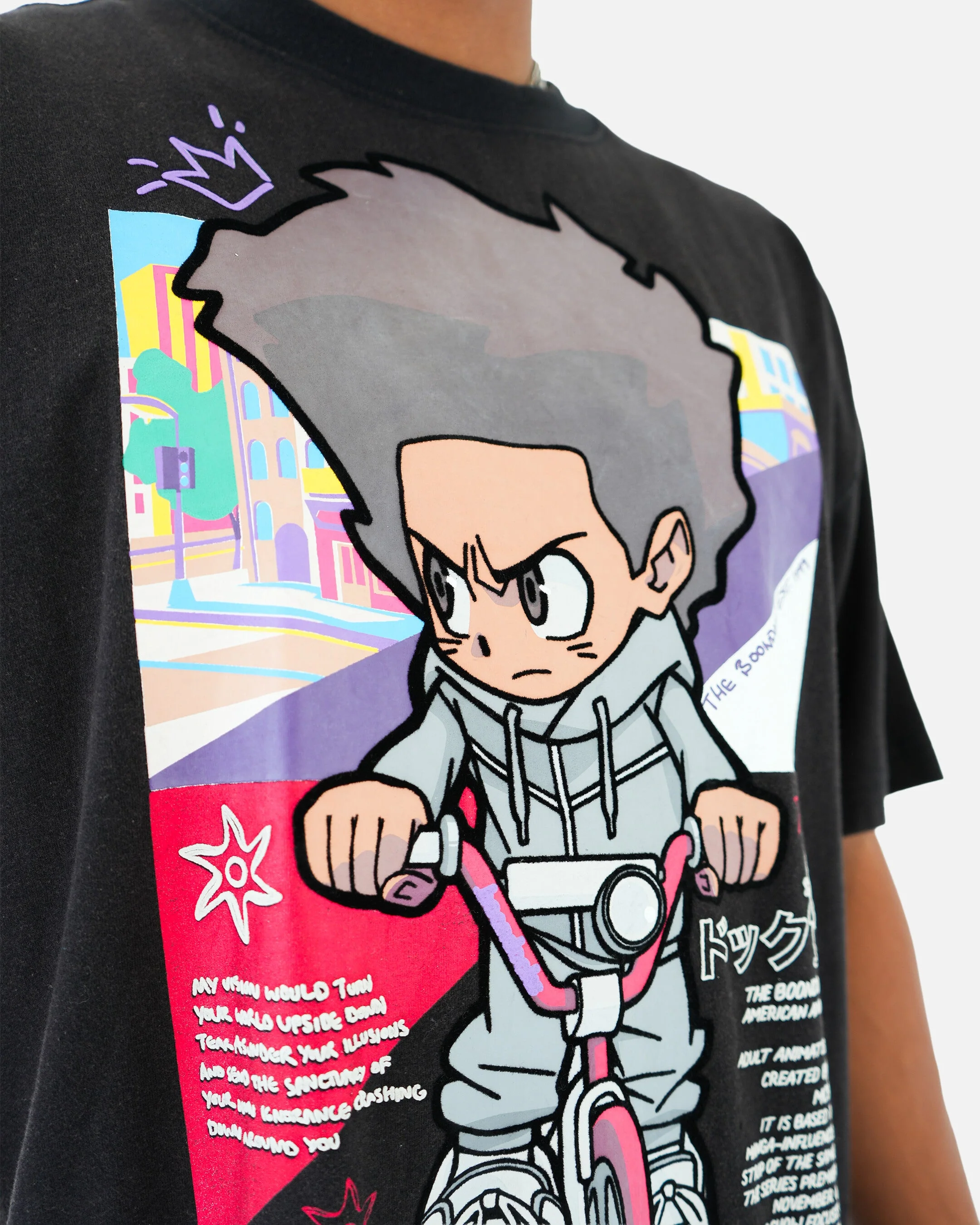 The Boondocks The Freeman Cycle Black Stone Wash T-Shirt - Image 2