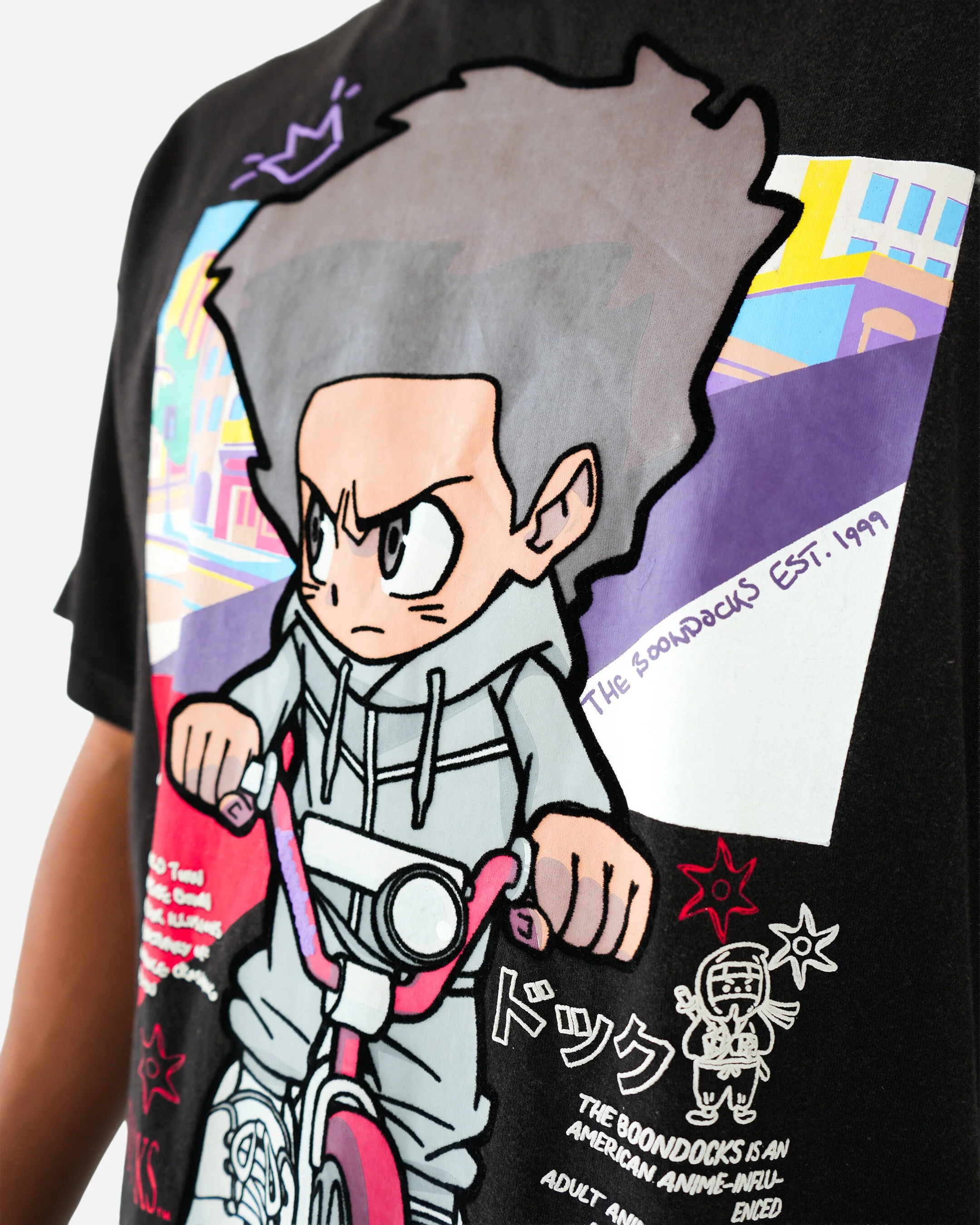 The Boondocks The Freeman Cycle Black Stone Wash T-Shirt - Image 7