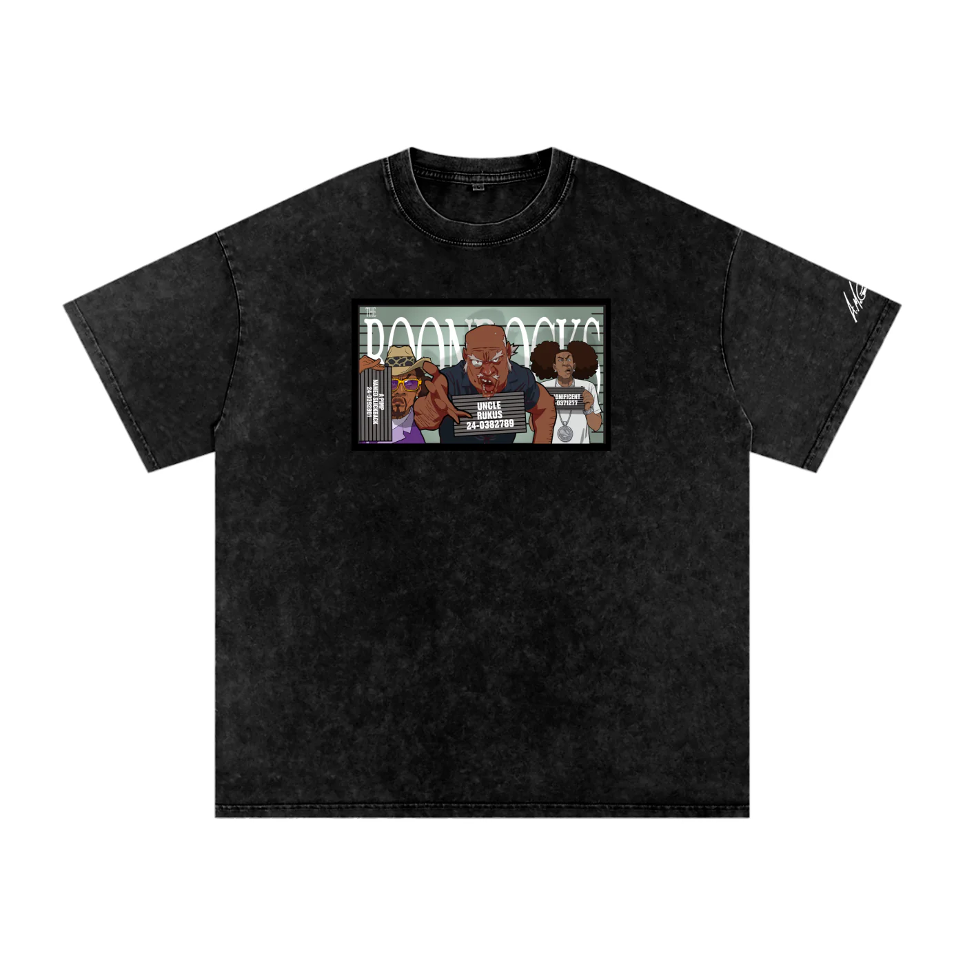 The Boondocks Villains Line Up Oversize Acid Wash T-Shirt - Image 2