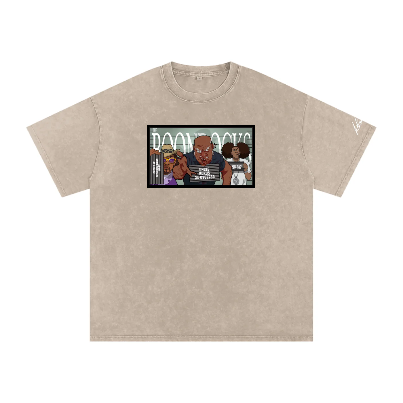 The Boondocks Villains Line Up Oversize Acid Wash T-Shirt - Image 4