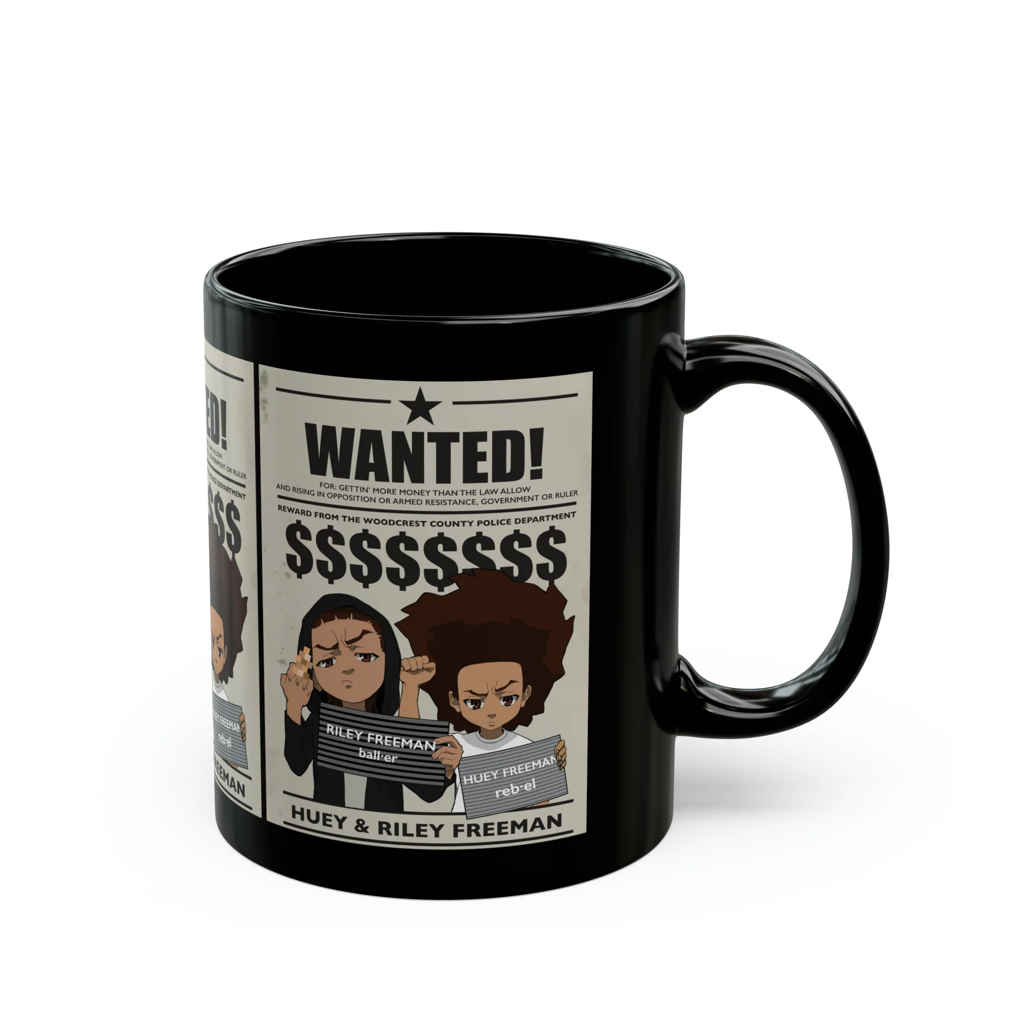 The Boondocks Wanted Black Mug (11oz) - Image 2