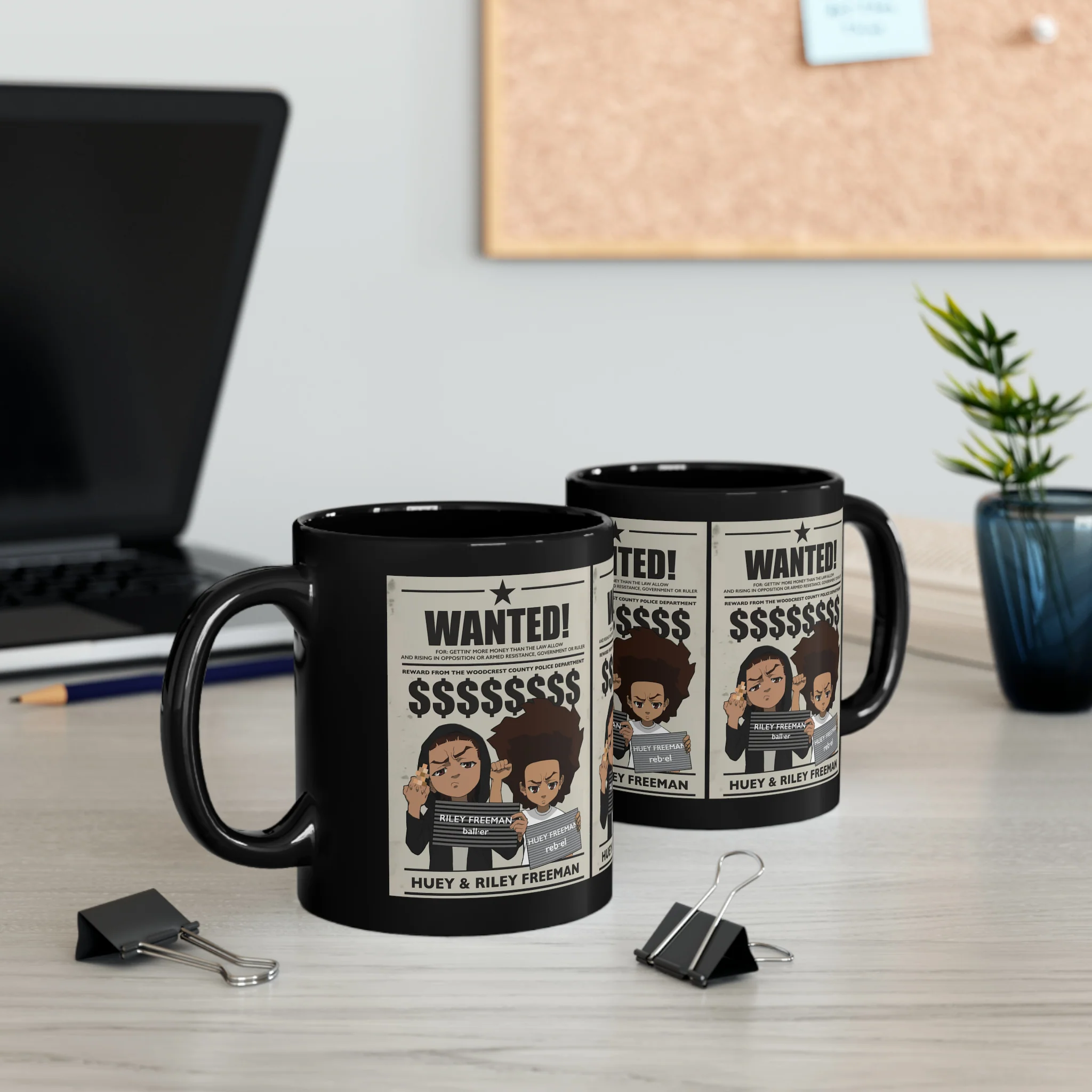 The Boondocks Wanted Black Mug (11oz) - Image 6