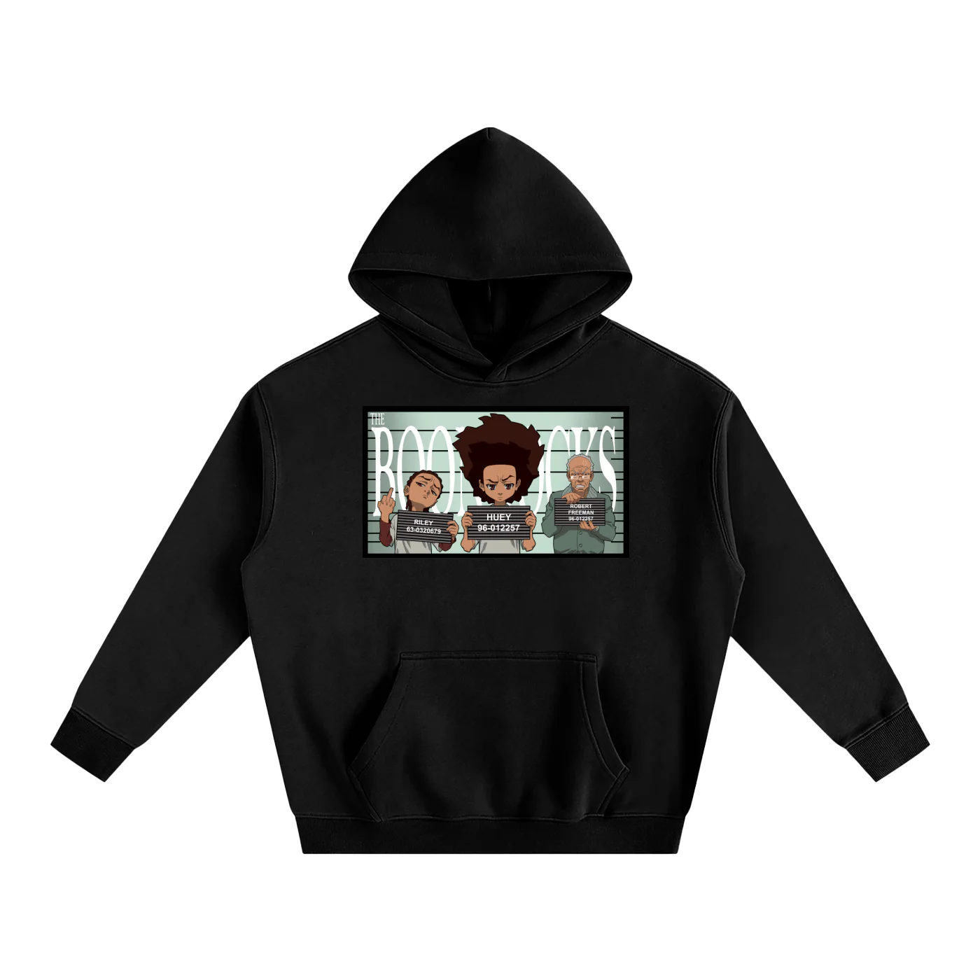 The Boondocks Woodcrest Public Enemies Mugshot Oversized Hoodie - Image 3